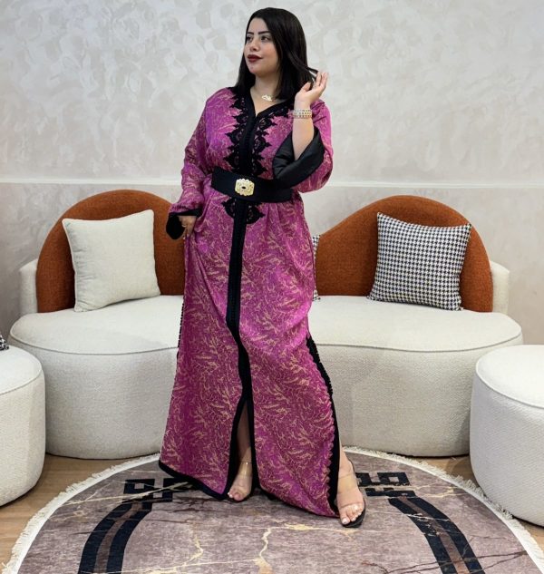 Caftan fushia et noir Taille L
