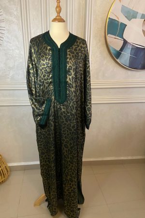 Caftan yaqouta harir vert bouteille
