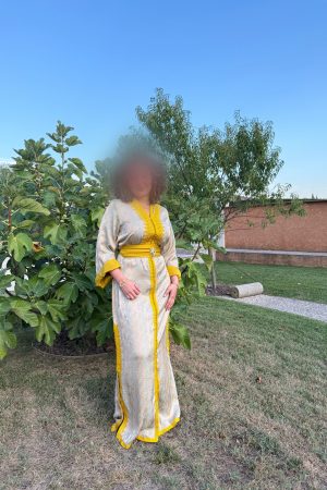 Caftan kemkha gris et jaune Taille M