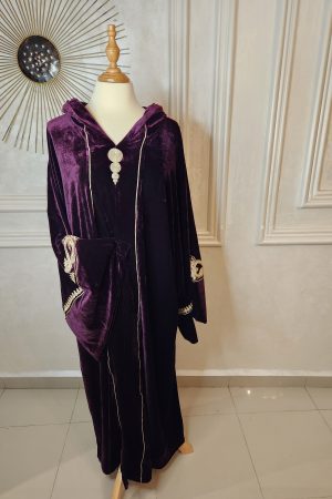 Jelaba velour Aubergine