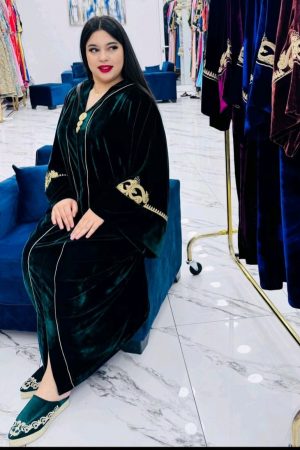 Jelaba velour Vert bouteille