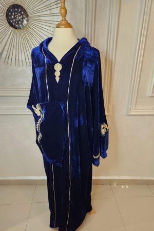 Jelaba oversize Velour bleu