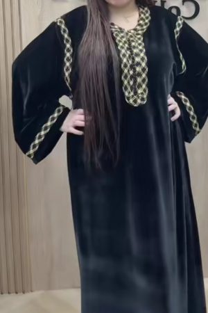 Caftan velour avec sfifa doré